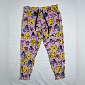 Pink Winnie the Pooh Face Print Lounge Pants Women’s Medium (8-10) Disney